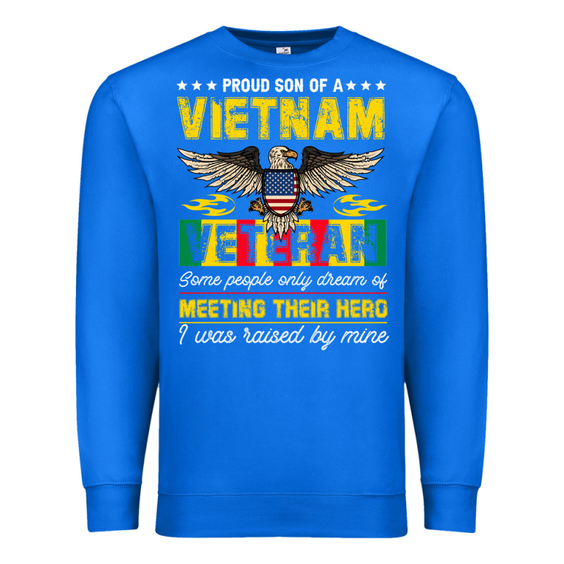 Proud Vietnam Veteran Son Gifts Raised By My Hero Veteran Day Premium Sweatshirt by linhVisuals | Teevron