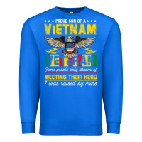 True Royal proud vietnam veteran son gifts raised by my hero veteran day Premium Sweatshirt - linhVisuals