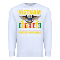 White proud vietnam veteran son gifts raised by my hero veteran day Premium Sweatshirt - linhVisuals