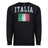 Black vintage italia italian flag italy italiano Premium Sweatshirt - linhVisuals