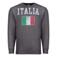Charcoal Heather vintage italia italian flag italy italiano Premium Sweatshirt - linhVisuals
