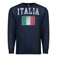 Navy vintage italia italian flag italy italiano Premium Sweatshirt - linhVisuals
