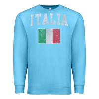Ocean Blue vintage italia italian flag italy italiano Premium Sweatshirt - linhVisuals