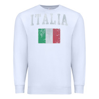White vintage italia italian flag italy italiano Premium Sweatshirt - linhVisuals