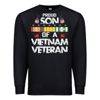 Black proud son of a vietnam veteran father's day Premium Sweatshirt - linhVisuals