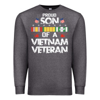 Charcoal Heather proud son of a vietnam veteran father's day Premium Sweatshirt - linhVisuals