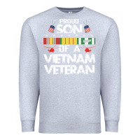 Heather Grey proud son of a vietnam veteran father's day Premium Sweatshirt - linhVisuals