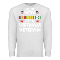Oatmeal Heather proud son of a vietnam veteran father's day Premium Sweatshirt - linhVisuals