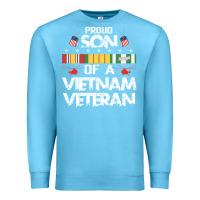 Ocean Blue proud son of a vietnam veteran father's day Premium Sweatshirt - linhVisuals