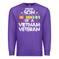 Purple proud son of a vietnam veteran father's day Premium Sweatshirt - linhVisuals