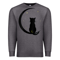 Charcoal Heather womens double moon cat Premium Sweatshirt - linhVisuals