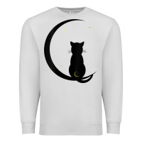 Dove Grey womens double moon cat Premium Sweatshirt - linhVisuals