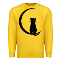 Lemon womens double moon cat Premium Sweatshirt - linhVisuals