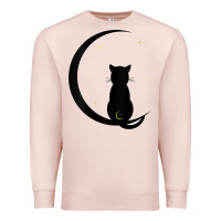 Pale Pink womens double moon cat Premium Sweatshirt - linhVisuals