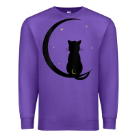 Purple womens double moon cat Premium Sweatshirt - linhVisuals