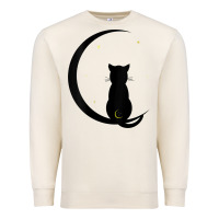 Sandshell womens double moon cat Premium Sweatshirt - linhVisuals