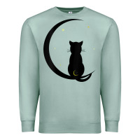 Seafoam womens double moon cat Premium Sweatshirt - linhVisuals