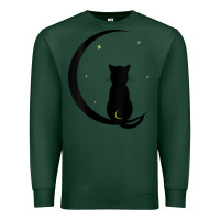 Sports Green womens double moon cat Premium Sweatshirt - linhVisuals