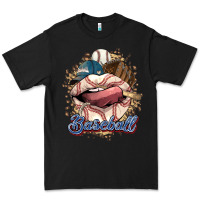 Black Baseball lips Premium Tee - HowdyJamesFarm
