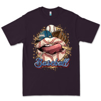 Plum Baseball lips Premium Tee - HowdyJamesFarm