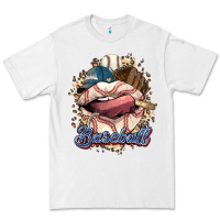 White Baseball lips Premium Tee - HowdyJamesFarm