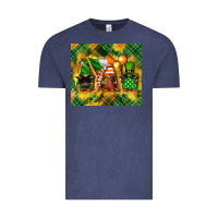 Vintage Denim St. Patrick's Day gnome Vintage Tee - FaDigitalArtStudio