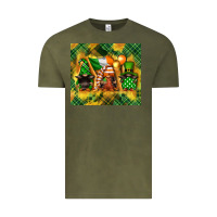 Vintage Olive St. Patrick's Day gnome Vintage Tee - FaDigitalArtStudio