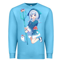Ocean Blue Gawr Gura Premium Sweatshirt - linhVisuals
