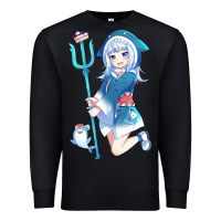 Black Gawr Gura Premium Sweatshirt - linhVisuals