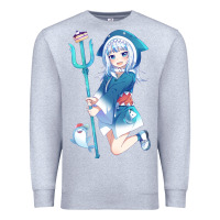 Heather Grey Gawr Gura Premium Sweatshirt - linhVisuals