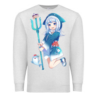 Oatmeal Heather Gawr Gura Premium Sweatshirt - linhVisuals