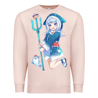 Pale Pink Gawr Gura Premium Sweatshirt - linhVisuals