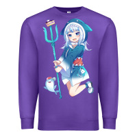 Purple Gawr Gura Premium Sweatshirt - linhVisuals