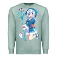 Seafoam Gawr Gura Premium Sweatshirt - linhVisuals