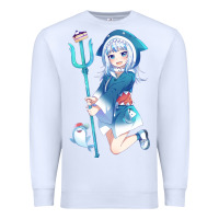 White Gawr Gura Premium Sweatshirt - linhVisuals