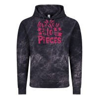 Cloud Black love you to pieces Vintage Hoodie - CowhideDigitalArt