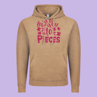 Love You To Pieces Vintage Hoodie Designed By Cowhidedigitalart