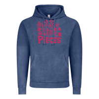 Vintage Denim love you to pieces Vintage Hoodie - CowhideDigitalArt