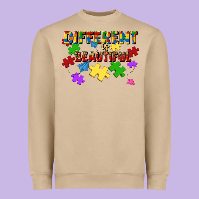 Different Is Beautiful Heavyweight Sweatshirt Designed By Jahusdesignshop