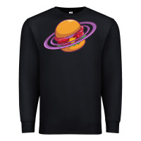 Black Burger  Saturn Premium Sweatshirt - linhVisuals
