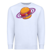 White Burger  Saturn Premium Sweatshirt - linhVisuals
