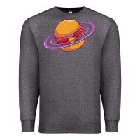 Charcoal Heather Burger  Saturn Premium Sweatshirt - linhVisuals