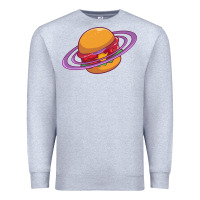 Heather Grey Burger  Saturn Premium Sweatshirt - linhVisuals