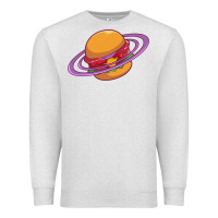 Oatmeal Heather Burger  Saturn Premium Sweatshirt - linhVisuals