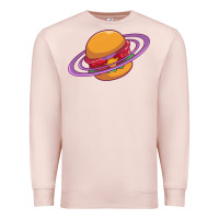 Pale Pink Burger  Saturn Premium Sweatshirt - linhVisuals