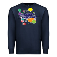 Navy retro graphic design   frank lloyd wright Premium Sweatshirt - linhVisuals
