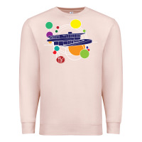 Pale Pink retro graphic design   frank lloyd wright Premium Sweatshirt - linhVisuals