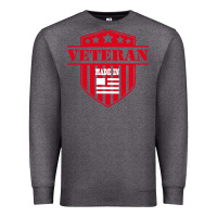 Charcoal Heather veteran made in usa   military Premium Sweatshirt - linhVisuals