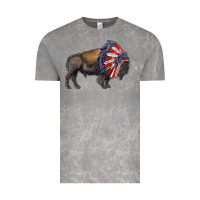 Cloud Rock american bison with indian headdress Vintage Tee - RanaPortraitStore