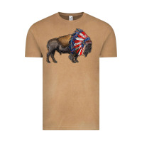 Vintage Camel american bison with indian headdress Vintage Tee - RanaPortraitStore